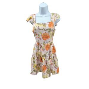 Lottie & Holly women's Tiered floral mini dress pink NWT Size Small Fairy Garden